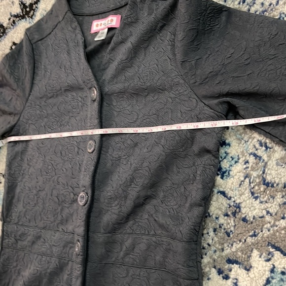 NWOT Women Koi Stretch Claire Floral Jacquard Knit Scrub Cardigan Sweater XS - Picture 10 of 13